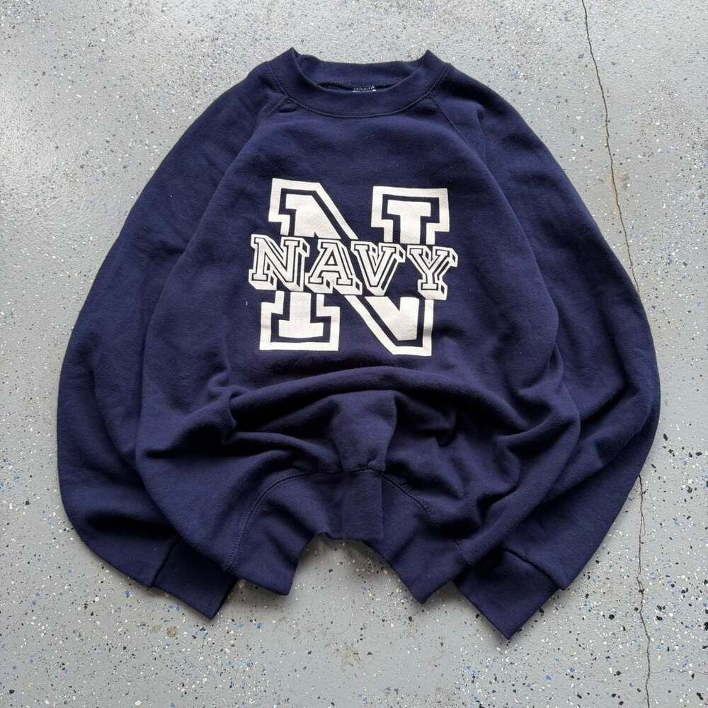 Vintage 80s Soffe Sweats Navy Blue Crewneck Sweatshirt - Large - Made in USA